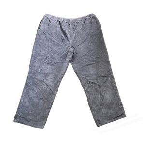 d&co. Corduroy Pants Women's 3X Gray Pull-on Elastic Waist Classic Comfy Office